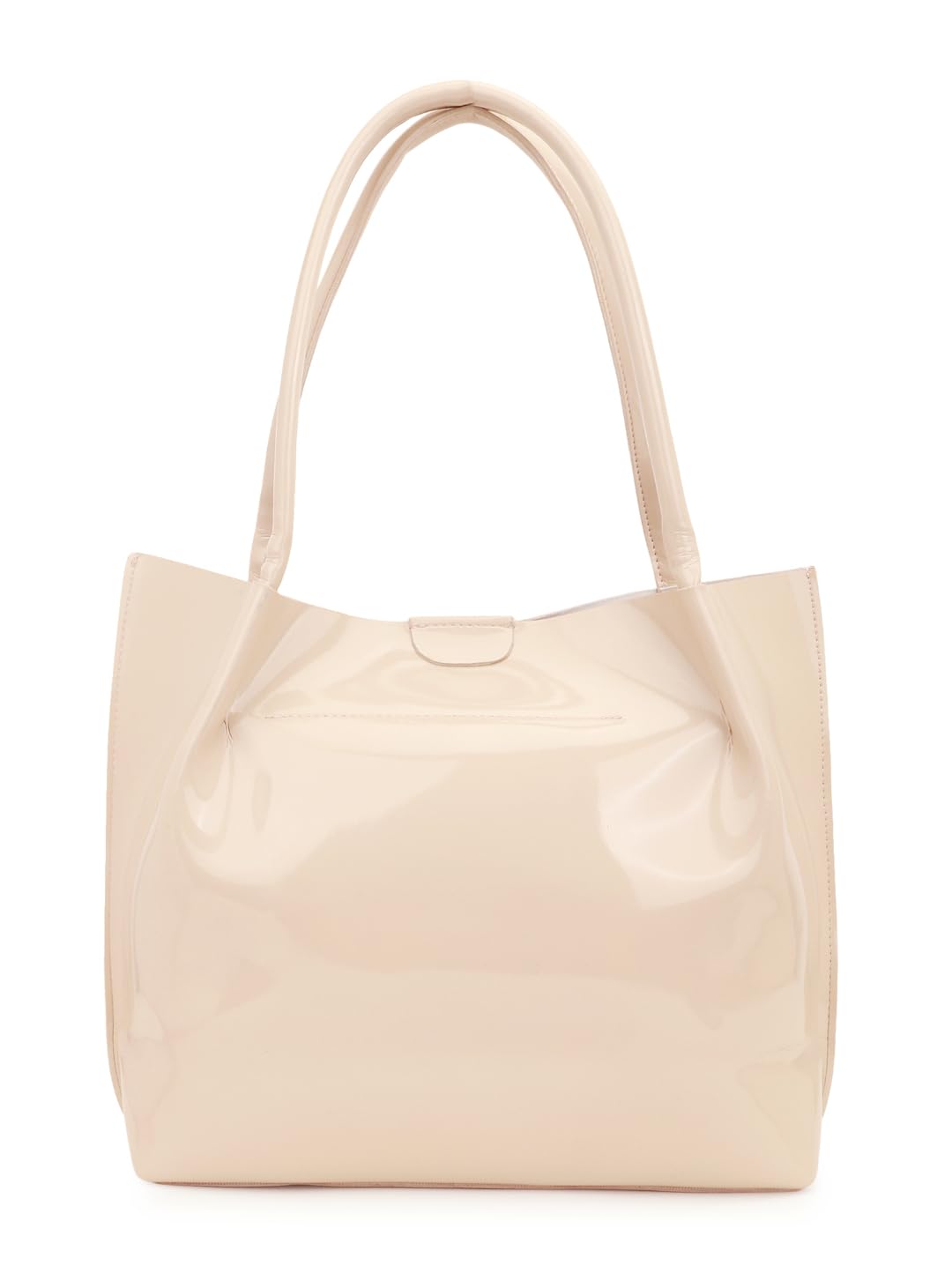 Carrylux Casual Patent Synthetic Leather Tote Bag, Handbag for Ladies