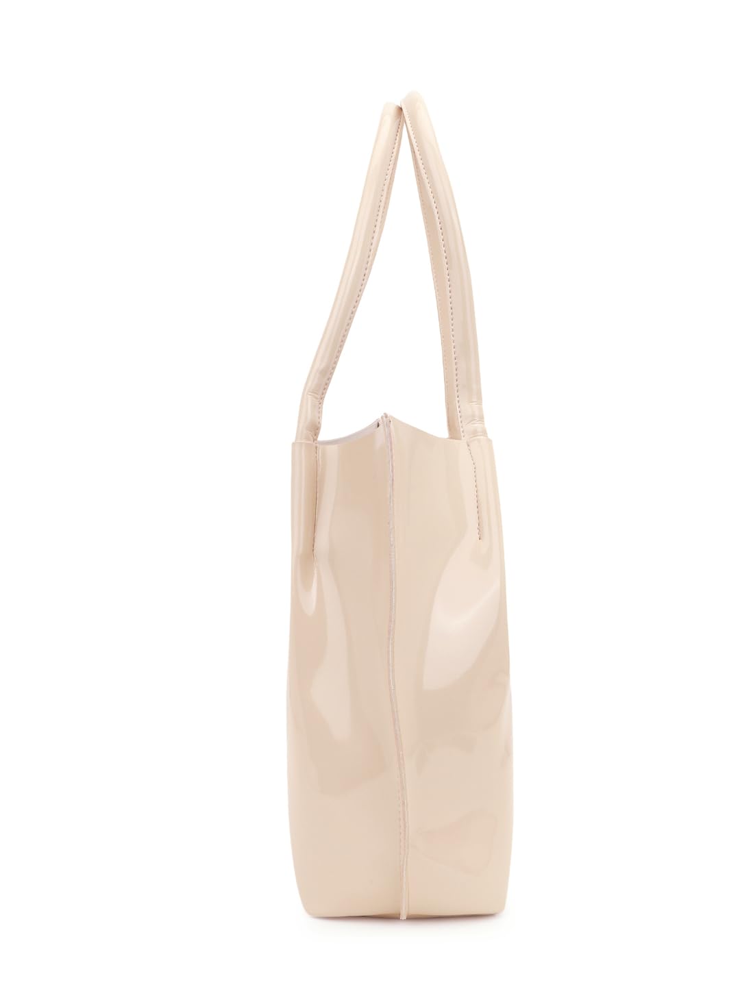 Carrylux Casual Patent Synthetic Leather Tote Bag, Handbag for Ladies