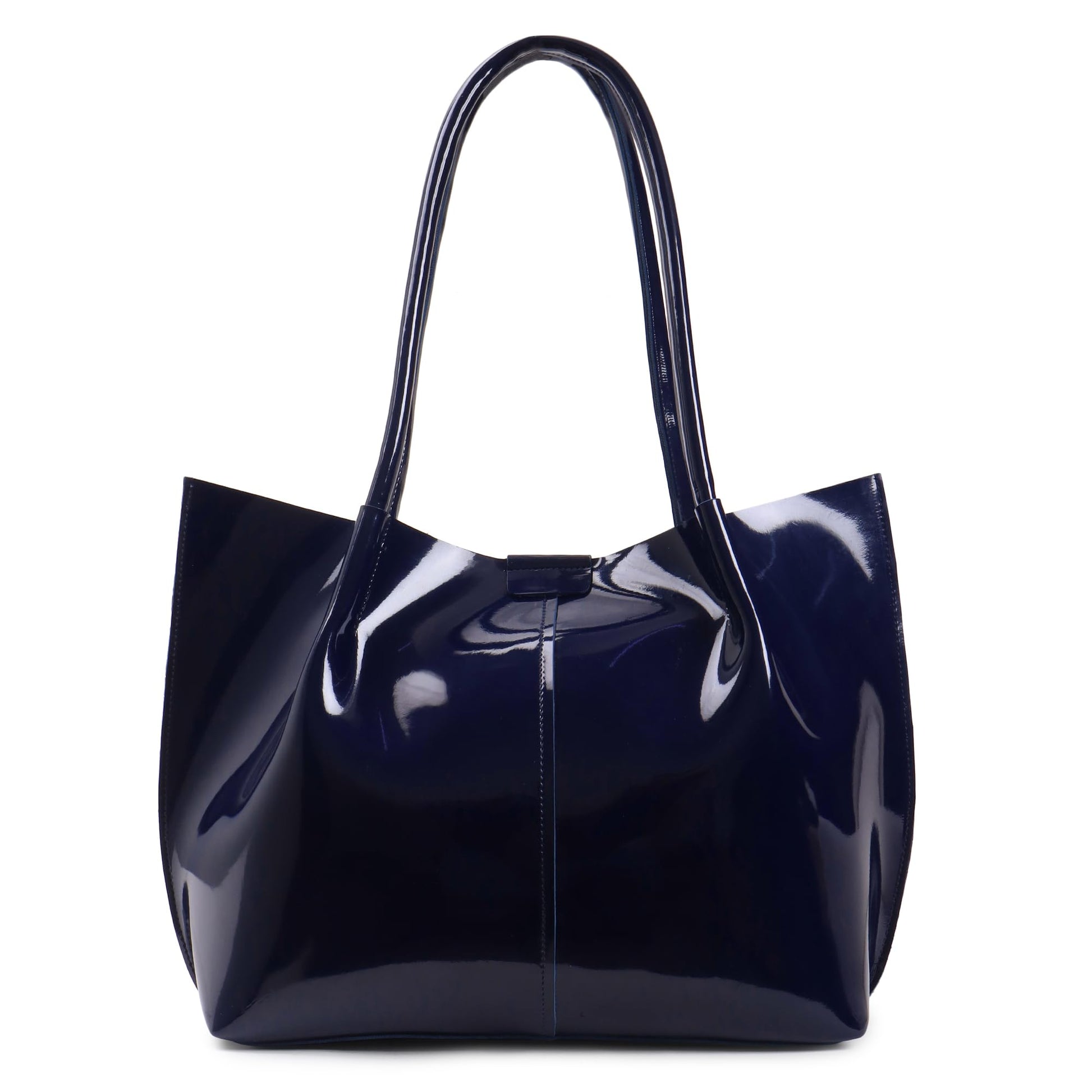 Carrylux Casual Patent Synthetic Leather Tote Bag, Handbag for Ladies