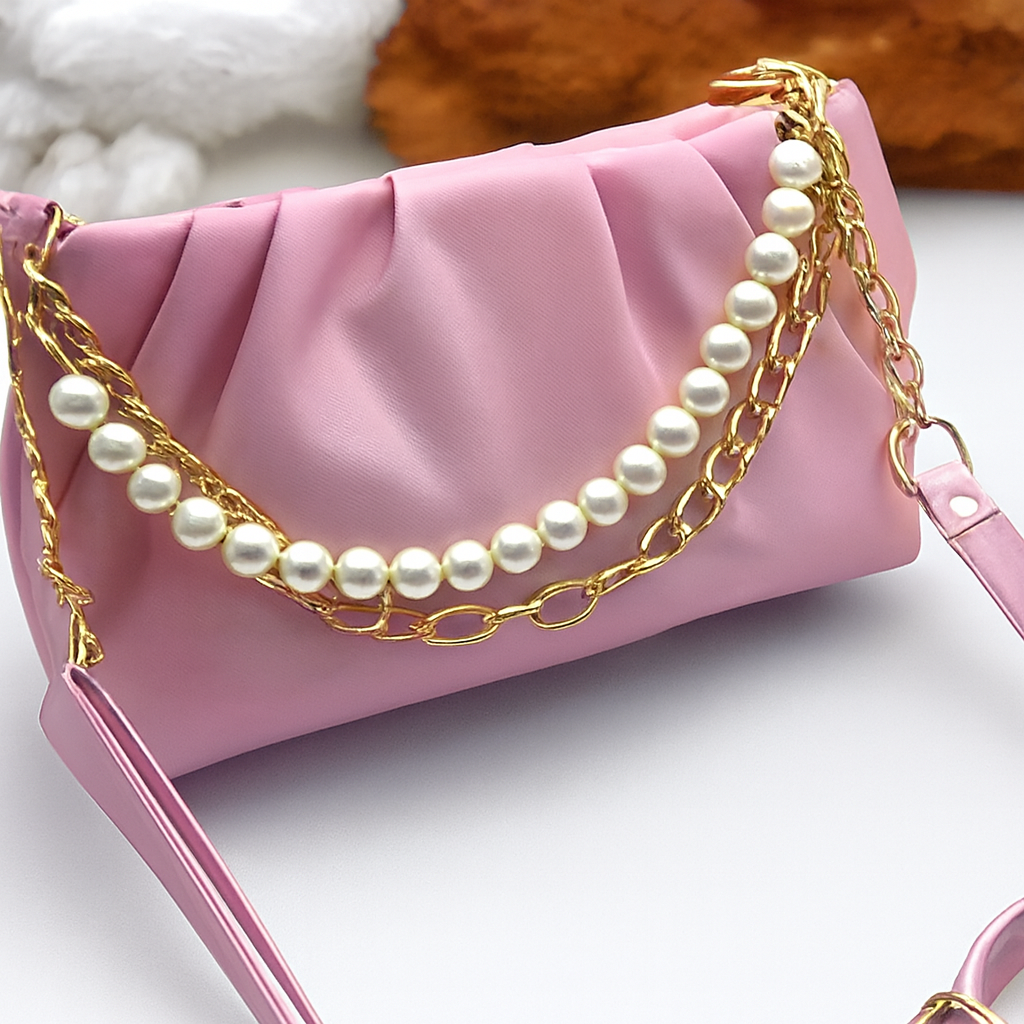 Women Quilted Crossbody Sling Bag | Trendy PU Leather Shoulder Bag with Tassel & Chain Strap – Black | Cream | Compact Everyday Bag for Women & Girls