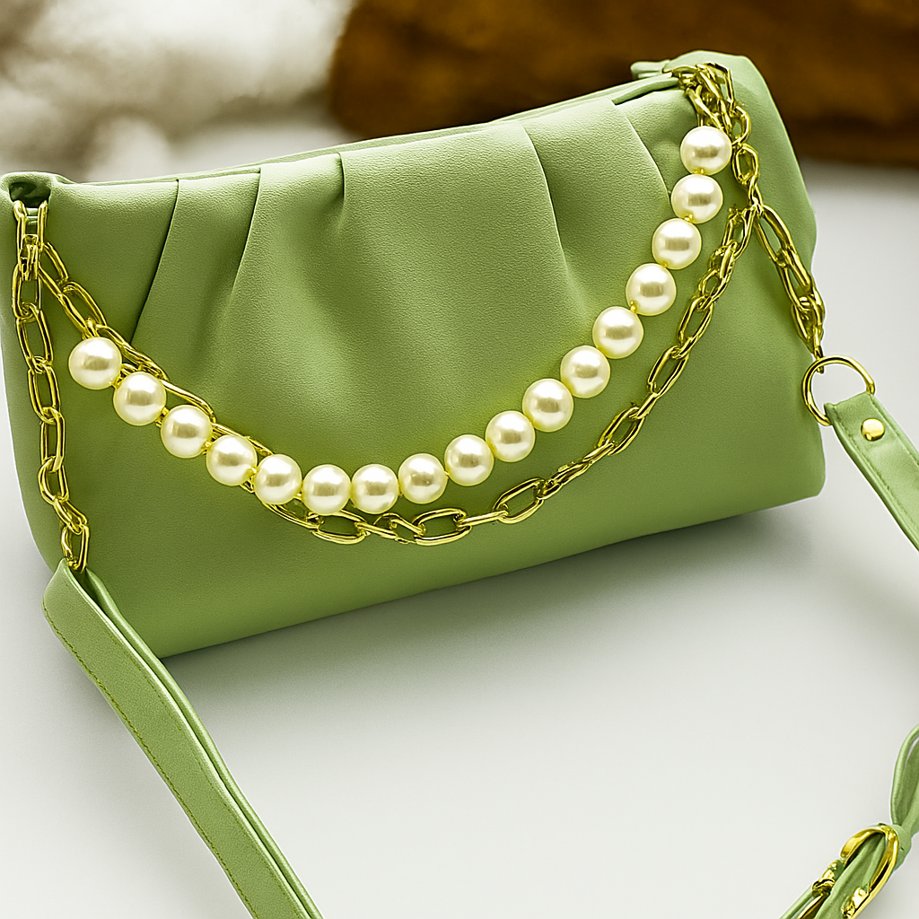 Women Quilted Crossbody Sling Bag | Trendy PU Leather Shoulder Bag with Tassel & Chain Strap – Black | Cream | Compact Everyday Bag for Women & Girls