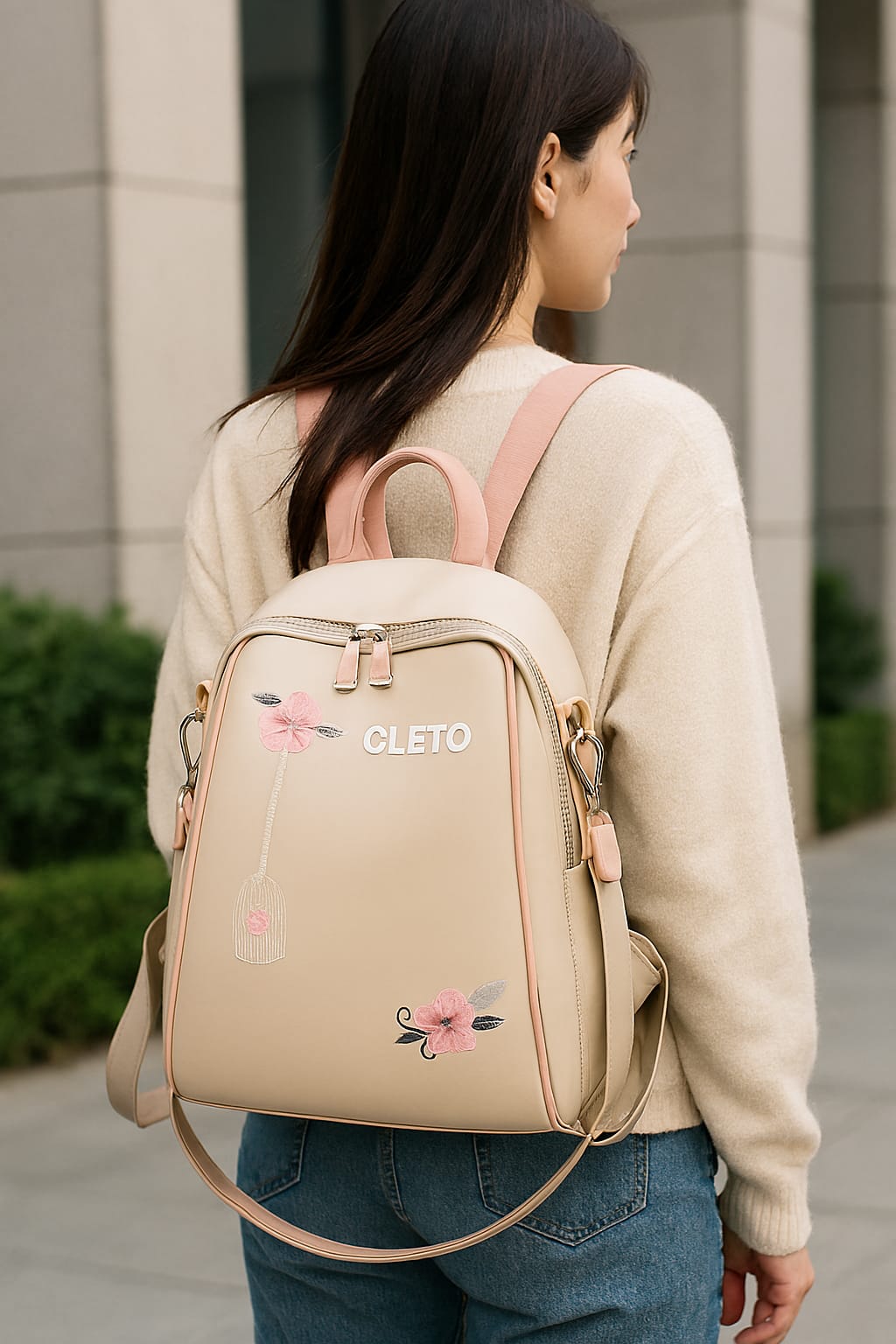 Floral Embroidery Backpack for Women | Stylish Daily Casual Grils School Bag