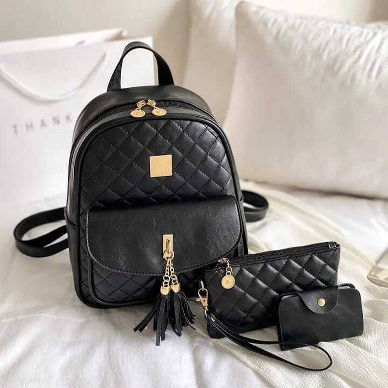 Backpack For College Girls | Stylish Daily Casual School Bag Combo of 3