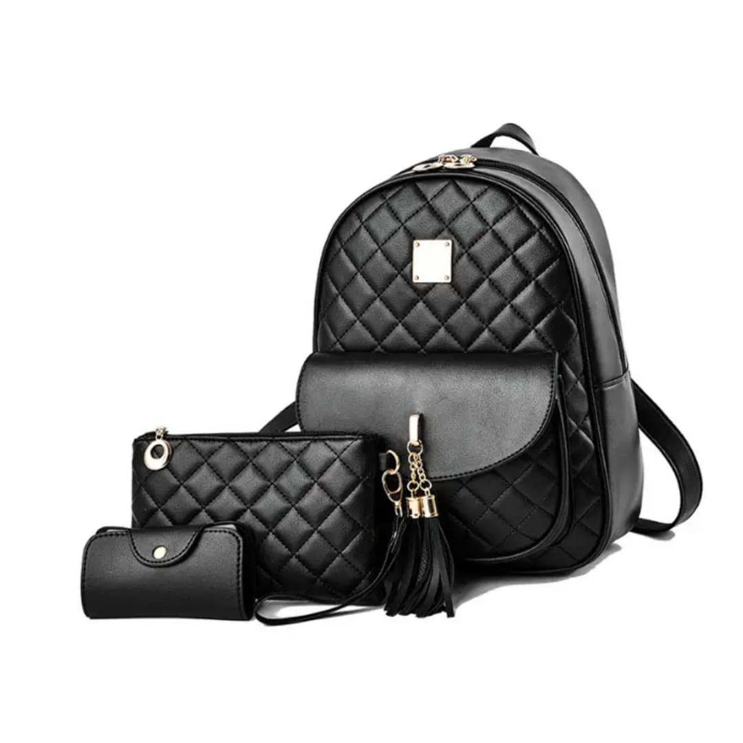 Backpack For College Girls | Stylish Daily Casual School Bag Combo of 3