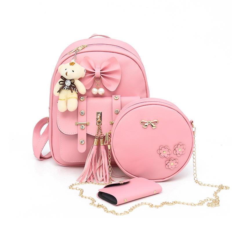 Backpack For College | Stylish Tassel Casual School Bag For Girls Combo of 3