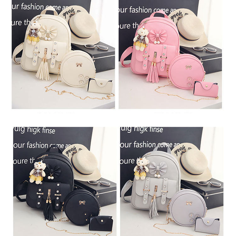 Backpack For College | Stylish Tassel Casual School Bag For Girls Combo of 3