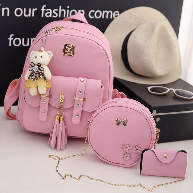 Backpack For College | Stylish Tassel Casual School Bag For Girls Combo of 3