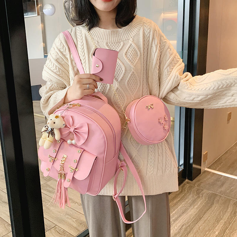 Backpack For College | Stylish Tassel Casual School Bag For Girls Combo of 3