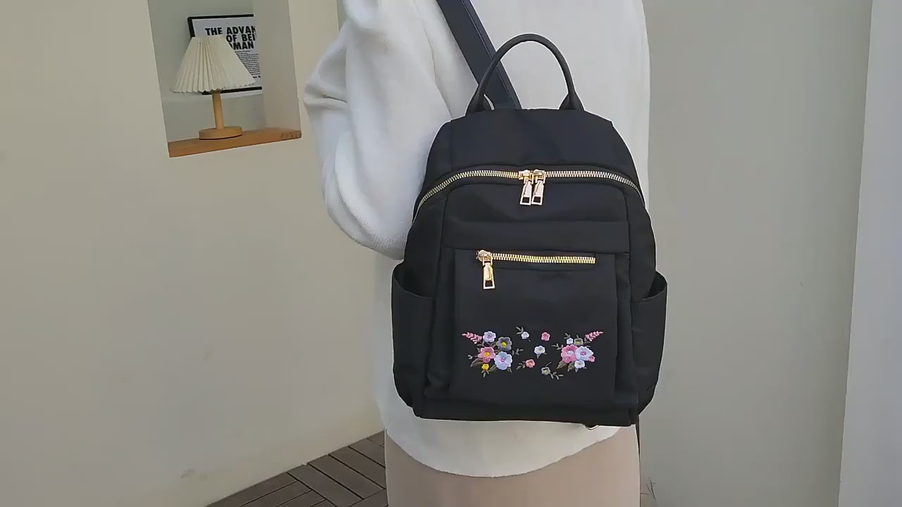 Floral Embroidery Backpack for Women | Stylish Daily Casual Grils School Bag